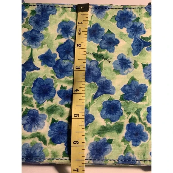 Dooney & Bourke Blue Floral Coated Canvas Tote Shoulder Bag White Trim - Picture 14 of 14